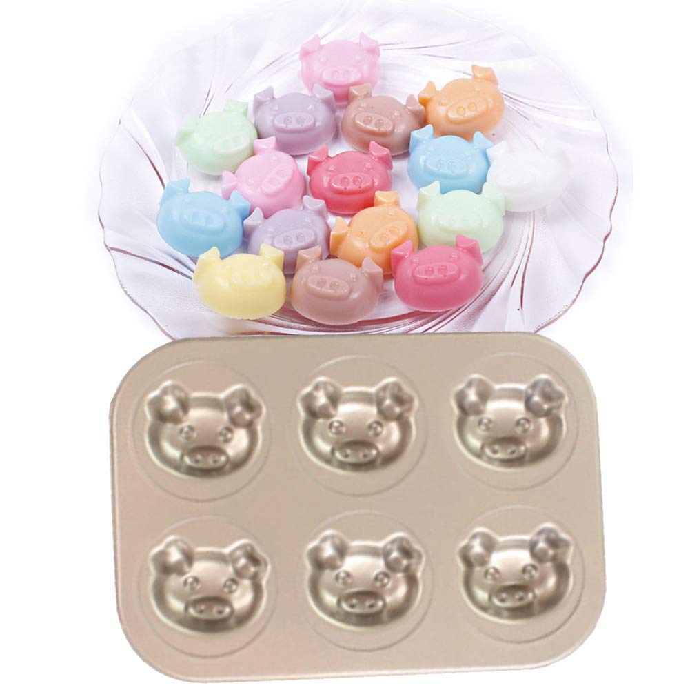 Nonstick Donut Pan, 6-Well, Bakeware Aluminized Steel Donut Pan, Baking Molds, Baking Pans(Champagne-shyle01)