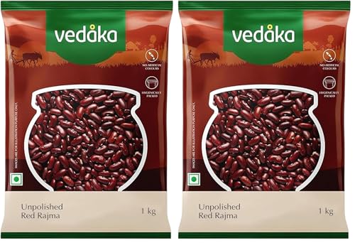 Image of Amazon Brand - Vedaka Premium Unpolished Red Rajma | 1 Kg (Pack of 2)