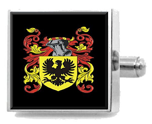 Clip para corbata con escudo de apellidos familiar grabado Pritchard Gales accesorio hombre