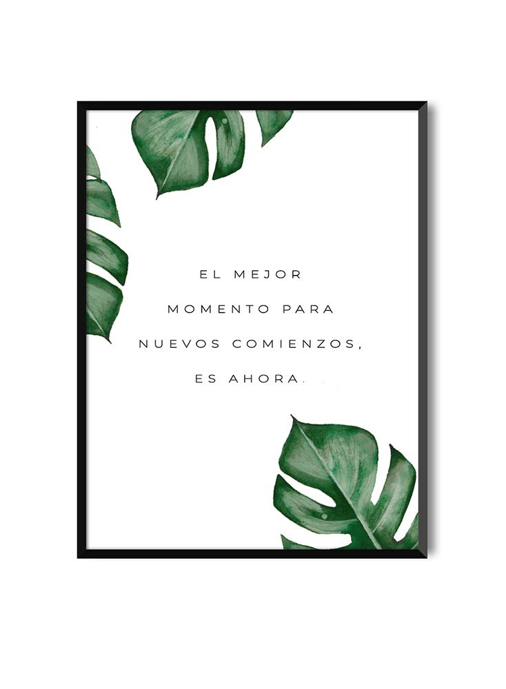 MILUKAPrint for Frames 30 x 40 cm | Wall Decorative Print Comienzos without Frame | Print for Frames with a Plant Illustration and a Positive Message
