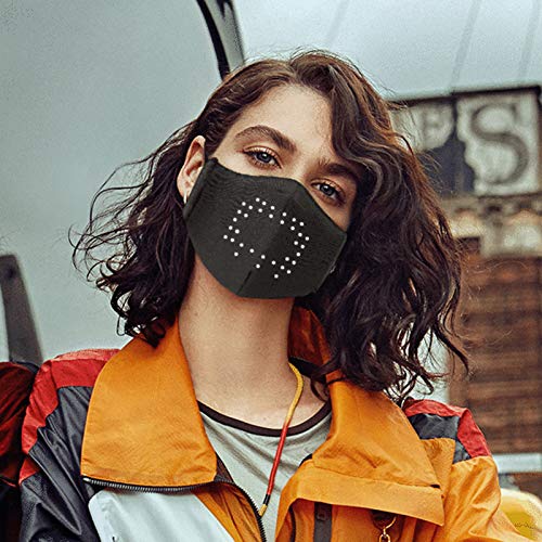 yeacher Padrão de edição de máscara luminosa ativada por voz Suprimentos de máscara de exibição de t