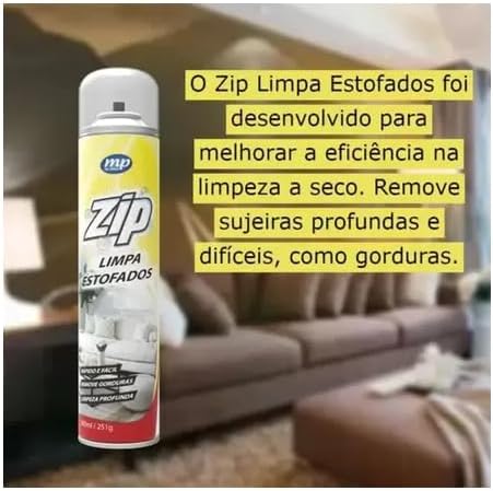 Kit 4 Zip Limpa A Seco Estofados, Carpet E Teto De Veículos Remove Sujeiras Profundas