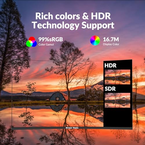 27 pollici gaming Kurve monitor 1080P, 75HZ, protezione degli occhi dalla luce blu, compatibile con VESA-75 * 75mm, inclinabile, con FreeSync, supporto HDR, HDMI+VGA, 16:9 - Monitor - Immagine 6