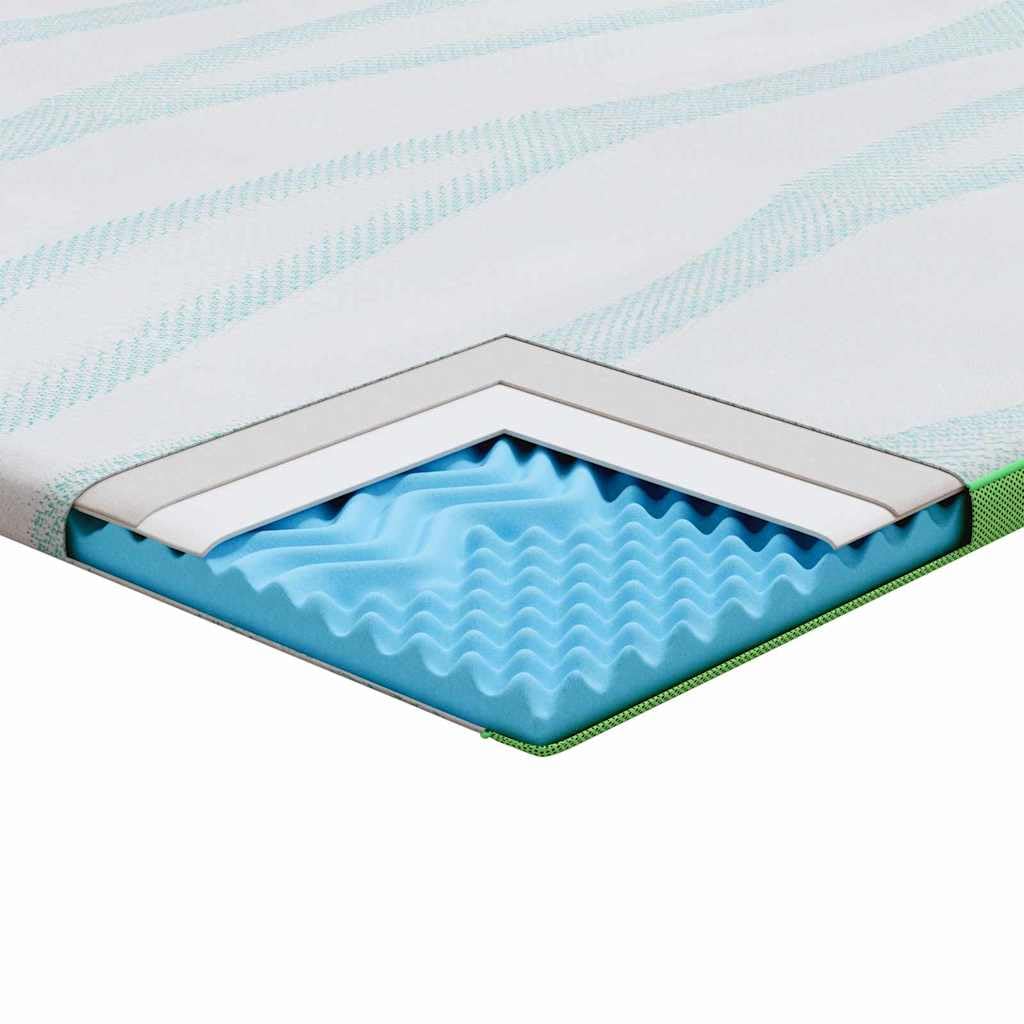 Surmatelas Blanc et Vert 70 x 200 cm Tissu Jacquard,Couvre-Matelas,4106143