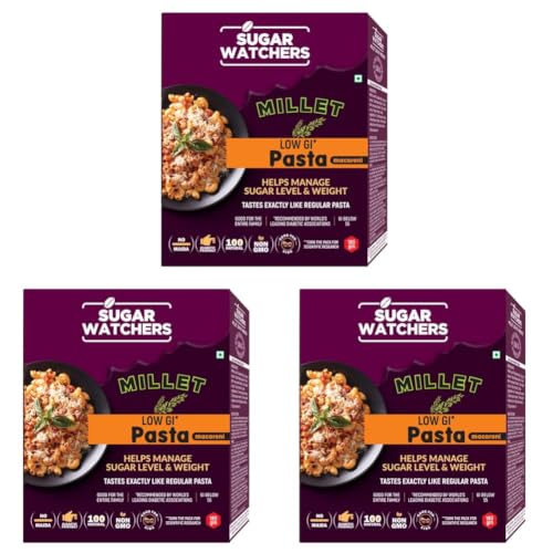 Image of Sugar Watchers Low GI Millet Pasta, No Maida, Macaroni, Diabetic Friendly (Pack of 3)