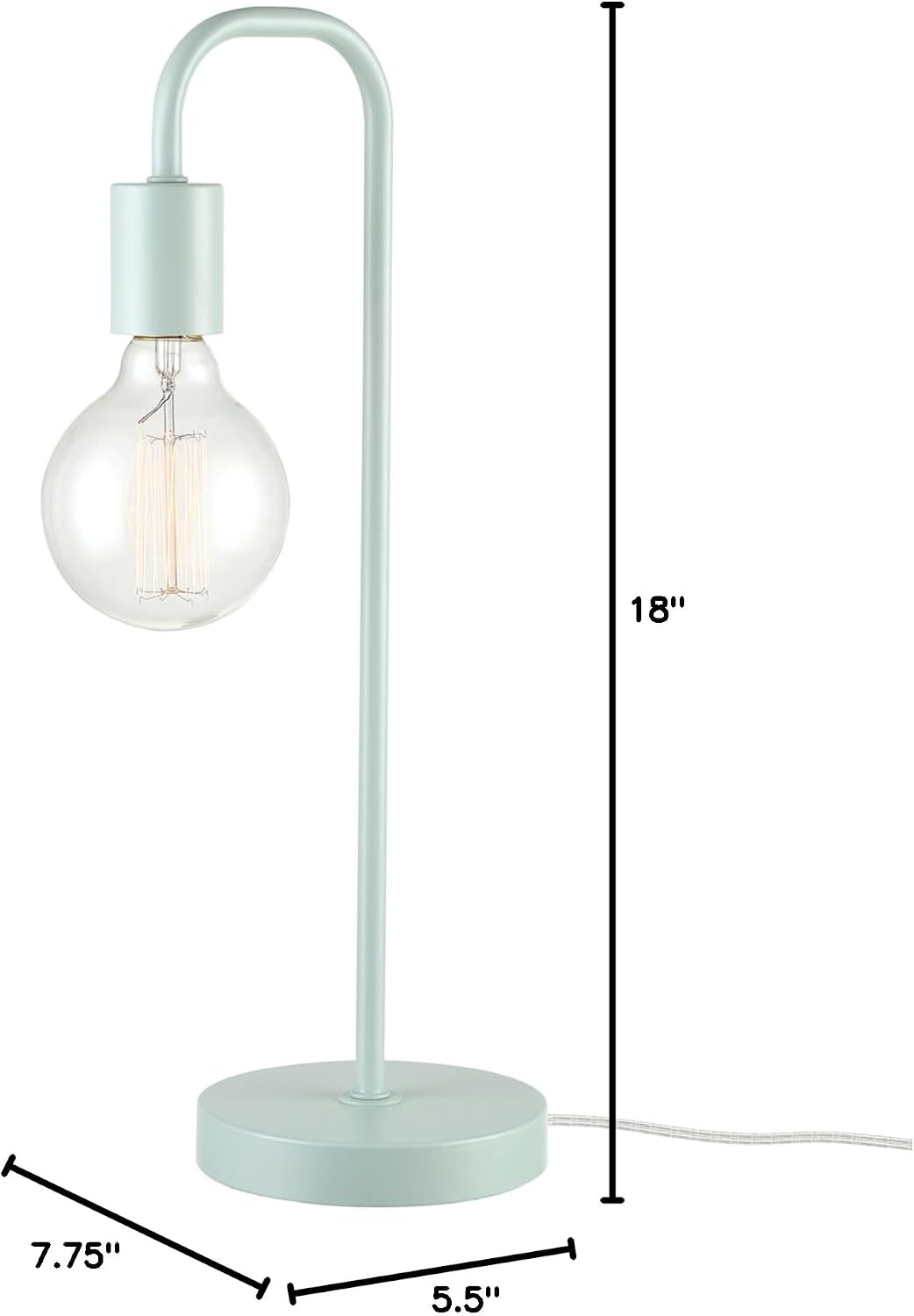 GLOBE Electric 65509 Holden 18" Table Lamp, Matte Pale Mint