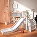 MOCUTEEN 6 in 1 Toddler Slide,Baby Playset for Indoor Outdoor Playground with Basketball Hoop,Storage and Telescope,Climbing Toys for Toddler Playground Playset