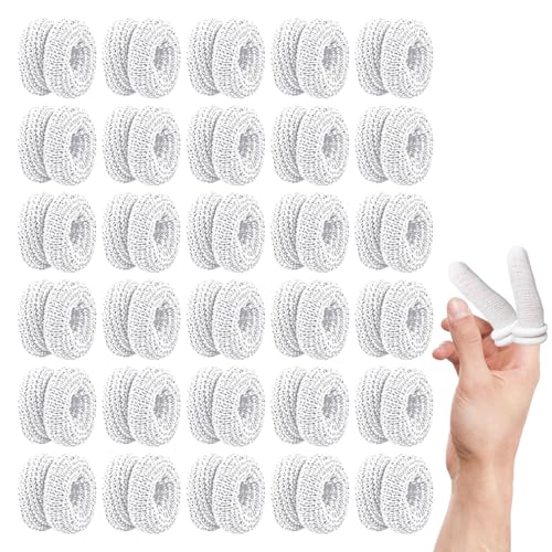 Finger Bandage Protector,30 PCS Cotton Finger Bandages Tubular,Thumb Bandage for Sports,Manual Work,Sprains (White)