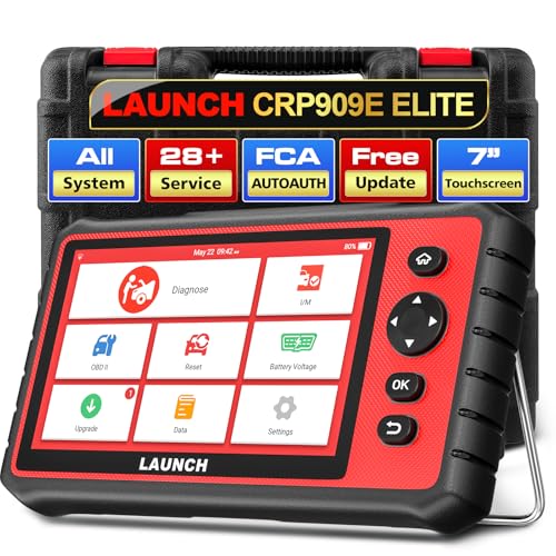 LAUNCH CRP909E OBD2 Scanner, 2025 New Full System Car Scanner with 28+Reset Functions, Oil,TPMS,SAS,DPF,ABS Bleeding,Throttle,2 Yrs Free Update