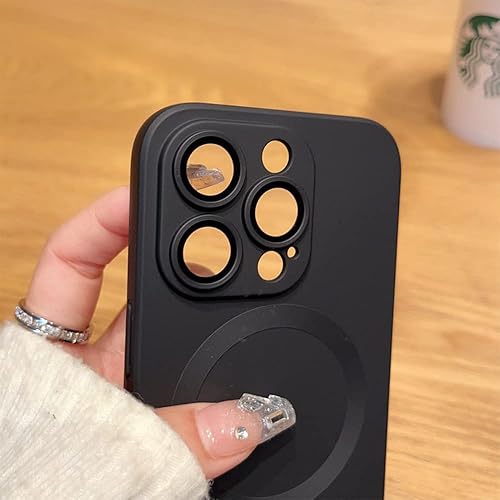 Miniatura 5 de Fycyko Funda magnética para iPhone 11 con protector de cámara compatible con Magsafe Diseño delgado de silicona suave de lujo para iPhone 11-6.1