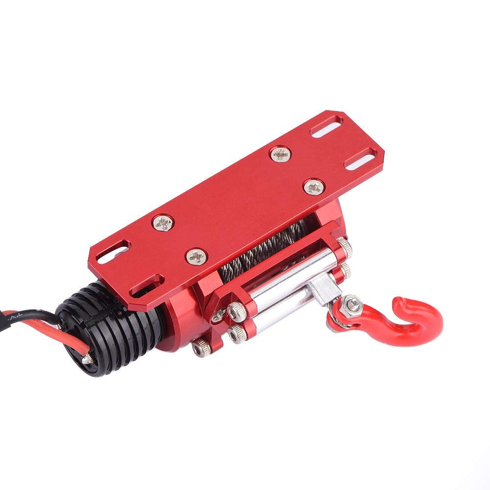 RC Car Seilwinde Elektrische Winch aus Metall 1/10 RC Modellfahrzeug Crawler Autozubehör Metallwinde mit Fernbedienung Playing Accessories Musical Instrument Accessories