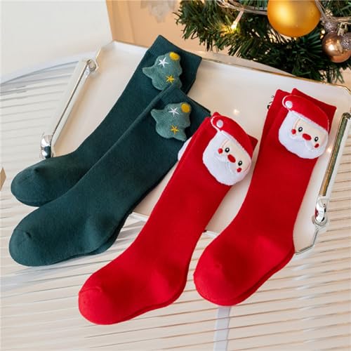 Infant Baby Girl Boy Christmas Knee High Socks Cute Santa Claus Tree Soft Christmas Socks Long Stockings Leggings4