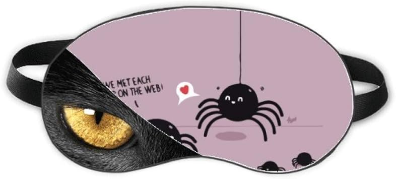 Amazon 昆虫のクモがクモの巣のイラストブラック 休み目の遮光美容眼帯 Beauty Gift アイピロー アイマスク