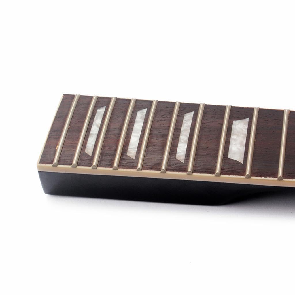 Manico per chitarra elettrica Accessori versatili per la sostituzione della chitarra in palissandro Due tipi attraenti di accessori di sostituzione a mosaico in palissandro come la tastiera.
