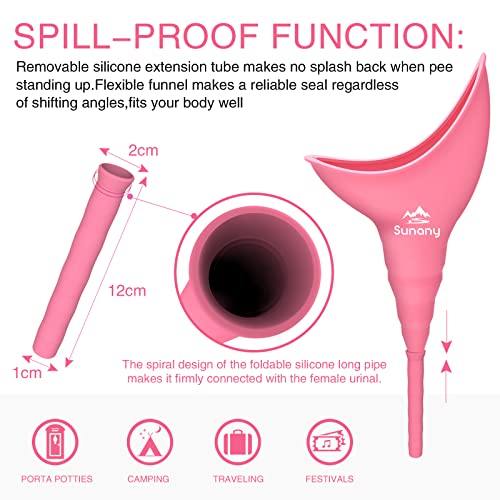 Image of Female Urinal, Reusable Silicone Foolproof Women Pee Funnel Allows Women to Pee Standing Up,Women's Urinal is The Perfect Companion for Indoor Use
