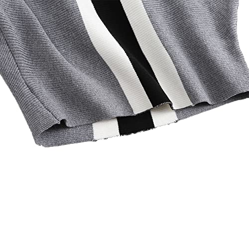 Image of EDSTAR Boat Neck Batwing Sleeves Dolman Knitted Sweaters Autumn /Winter Pullovers Tops for Women Stripe Gray