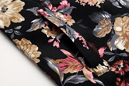 Hengao Men Vintage Floral Print Slim Fit Zipper Front Bomber Jacket, Jk995 Black, 48 = Tag 6Xl #TOP7