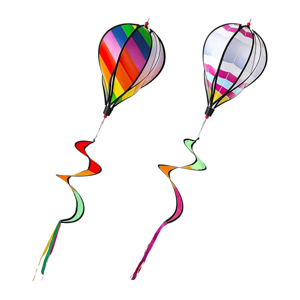 GANAZONO 2pcs Hot Air Balloon Windmill Ornaments Outdoor Decor Hanging Garden Spinner Toys