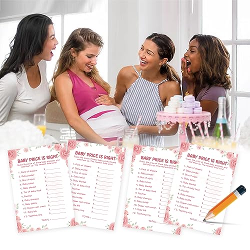 Oloutab 50 Baby Shower Games For Girl-Baby Price Is Right,Floral Theme thumb #5