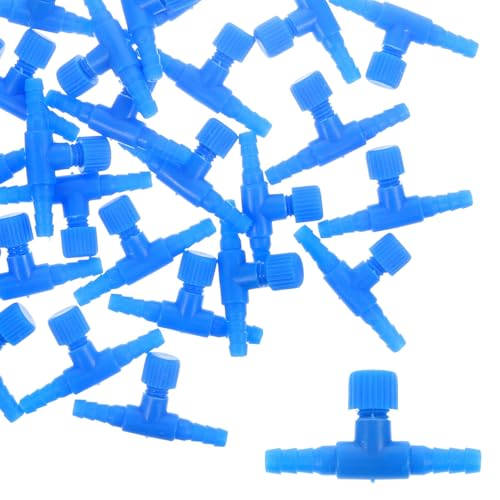 POPETPOP Lot de 30 Vannes en T pour Aquarium 4 Mm Vannes de Régulation d'air Résistantes à l'usure Compacts pour Pompe à Air D'aquarium Contrôle Précis de L'oxygène pour Élevage Aquatique