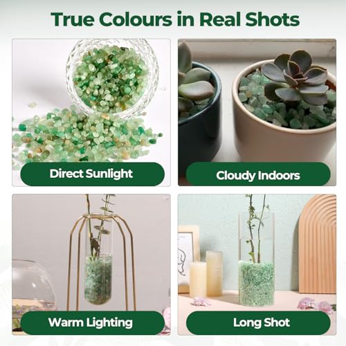 Image of T4U Crystal Chips Stone Crushed Quartz Jade Pebbles 1LB - Fluorite Tumbled Gravel Small Decorative Pebbles Bulk, Mini Polished Rocks Sand Pieces for Crafts, Vases Filler, Plants, Aquarium Gravel Rocks