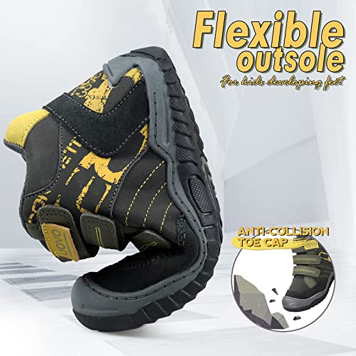 UOVO Kids Boys Shoes Water Resistant Boots Non-Slip Mid-Top Skateboarding Childern Athletic (Little/Big Kids)4