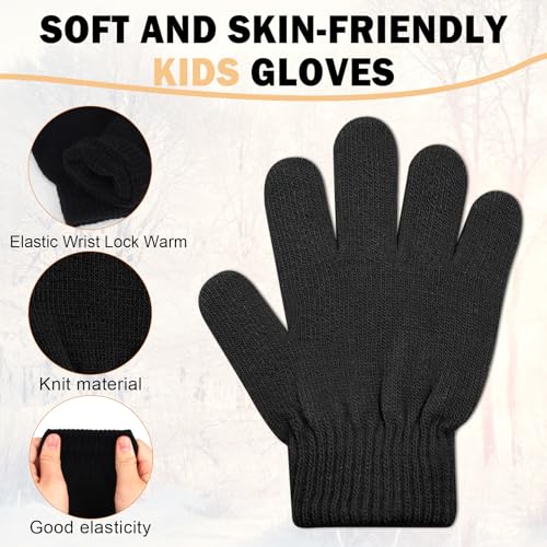 ONESING 12 Pairs Kids Gloves - Warm Knitted Winter Gloves Bulk for Girls Boys | Children Gloves Designed for Cold Weather2