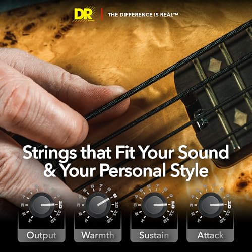 DR Strings Beauties-Black Coated Steel 6 Bass Guitar Strings, 30-125 Gauge, Round Core (BKB6-30) by DR Strings - Image 5