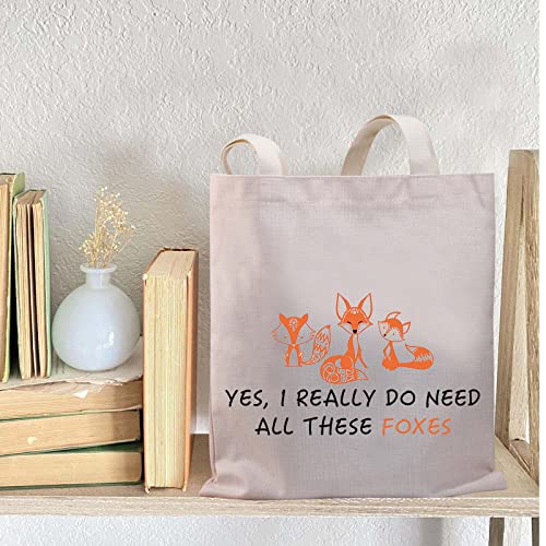 BDPWSS Fox Tote Bag Fox Lover Gift Yes i Really Do Need All These Foxes Funny Foxes Themed Shoulder Handle Bag3