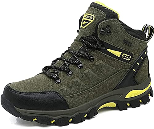 IFIKK - IFIKK Chaussures Montantes de Randonnée Hommes Femmes Chaussures d'escalade Imperméable Bottes de Randonnée Chaussure de Marche Voyages Sport Trekking Sneakers Respirant Antidérapant Bottes, Army Green 2 Hommes, 44 EU