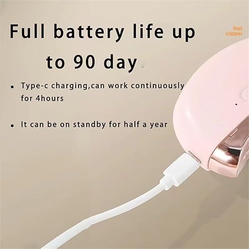 Miniatura 6 de Cortaúñas eléctrico, 2 en 1, cortaúñas automático de pulido eléctrico con luz y 2 velocidades ajustables, diseño de almacenamiento de chatarra, lima