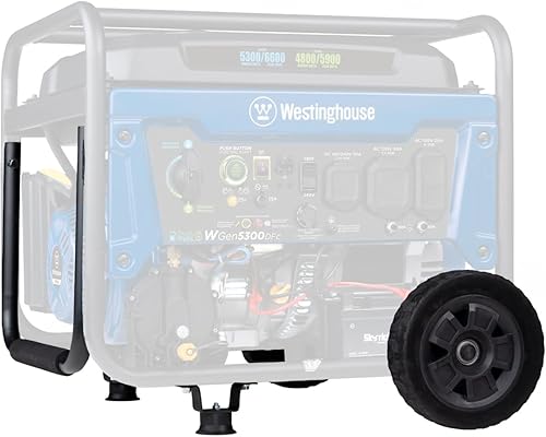 Miniatura 2 de Westinghouse Outdoor Power Equipment WGen5300 - Kit de ruedas y asa para generador portátil, compatible con WGen5300DF y WGen5300DFc