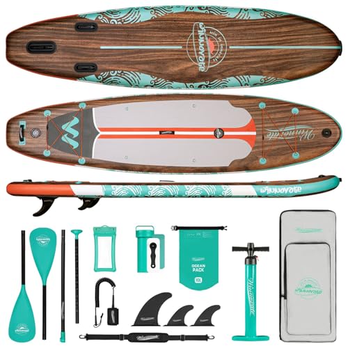WNOVA 11x34 Stand Up Paddle Board Inflatable, Portable SUP Paddleboard with Complete Accessories,...