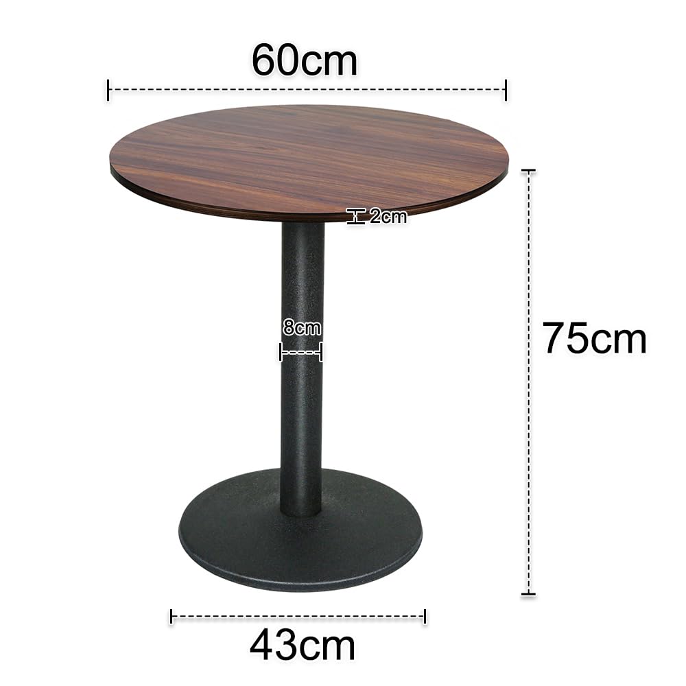 Supfine - Mesa de bar con pie central, mesa de comedor de pie para comedor restaurante Bistro, MDF (color nuez, 60 x 60 x 72 cm)