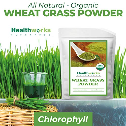 Healthworks Wheatgrass Powder (8 Ounces) | Raw & Organic | Keto, Vegan & Non-GMO | Fiber Support | Rich in Chlorophyll & Antioxidant | Great Plant Protein Source
