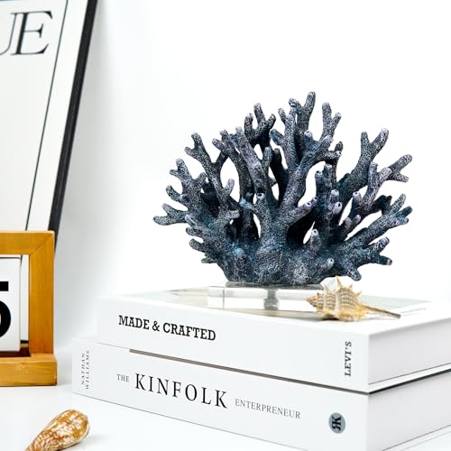 Estatua decorativa de coral artificial para hogar 7.5" x 6.3" miniatura 6