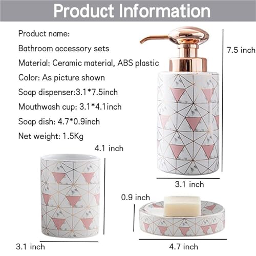 Juegos de dispensadores de jabón y accesorios de baño de cerámica con acabado premium 7