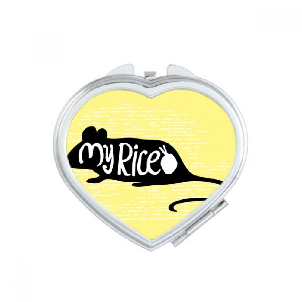 Miroir maquillage compact cœur avec motif animal noir et miroir de poche