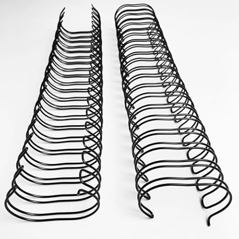 Binditek 24 Pack Double Loop Wire Binding Spines, 1-1/4 Inch Binding Wire for Letter Size, 2:1 Pitch, 250 Sheet Capacity, 21-Loop, Black, for Students and Coworkers Cover
