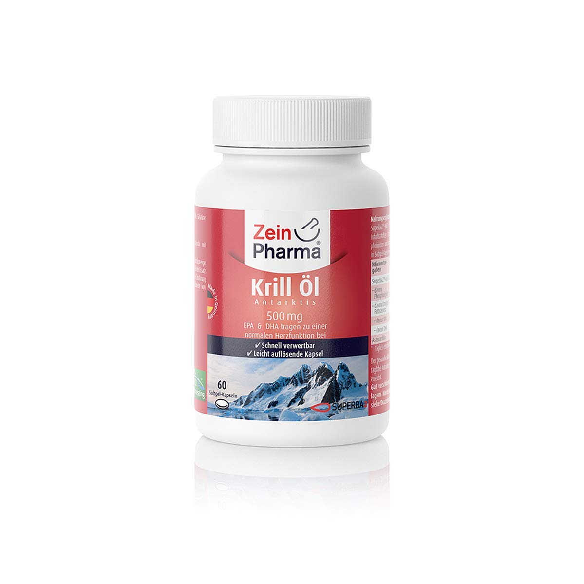 Zein Pharma Krill Öl Kapseln 500 mg, 60 Stück, 1er Pack (1 x 42 g)