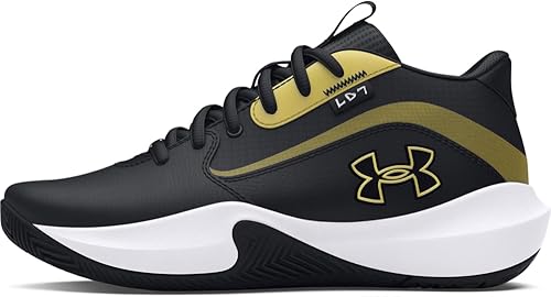 Under Armour Zapatos de Baloncesto Lockdown 7 de Escuela Primaria para Niños (001) Negro/Negro/Oro Metálico,(004) Negro/Negro/Plata Metálica,(006)