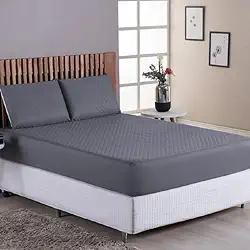 Capa Para Colchão Protetor Impermeavel Silencioso Matelado Antibacteriano Antialérgico Varios Tamanhos Casal Padrão Queen King Size Solteiro (Cinza, Casal Padrão)