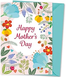 Absolutely Yours Mothers Day Card for Mum. Floral Design with matching Envelope. 210x148mm. Ecofriendly. Printed and Packed in UK