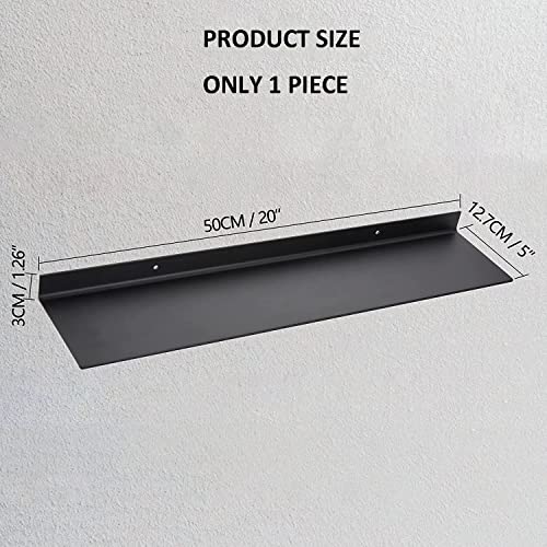 Plussen Metal Wall Shelf ,19" Matte Black Floating Shelves Wall Mount,Modern Decorative Shelving For Bedroom, Office, Bathroom, And Living Room.(Aluminum) #TOP5