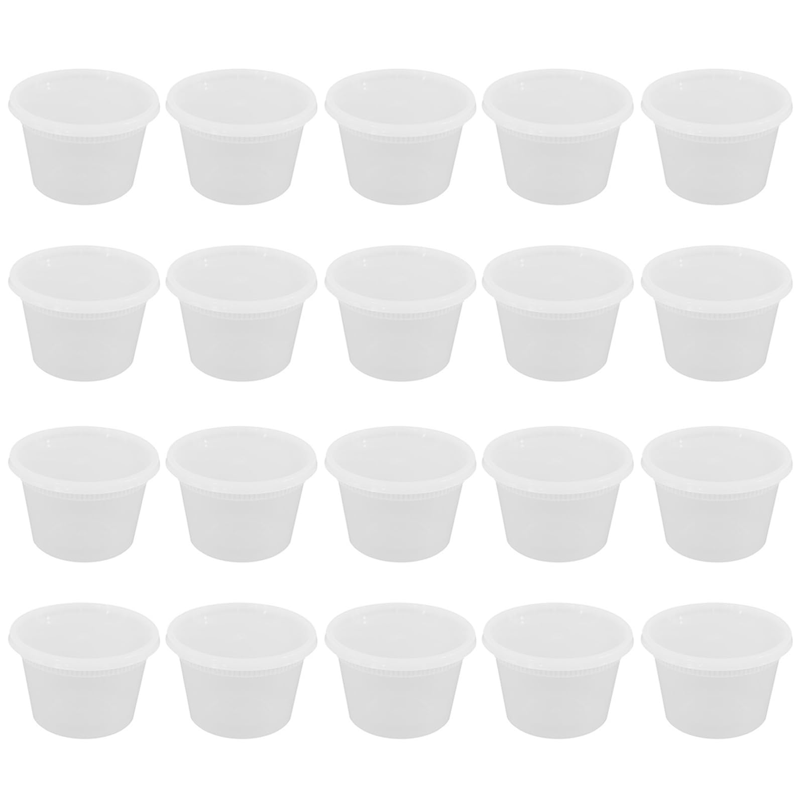 ulafbwur Deli Storage Containers with Lids 20pcs Food Box Airtight Lid Round Clear Bpa-free for Freezer Microwave Meal M