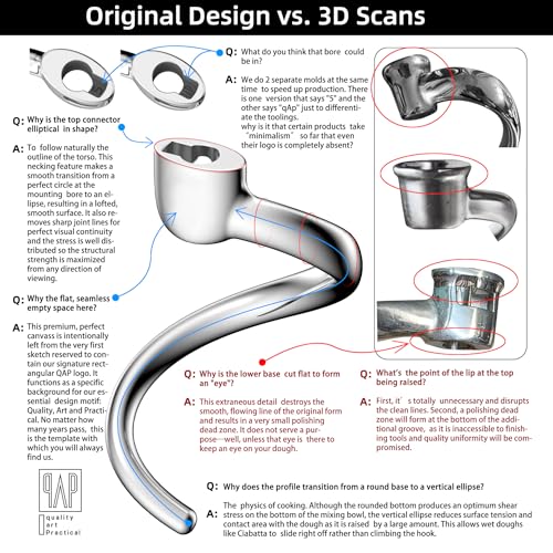 Image of Stainless Steel Spiral Dough Hook Replacement for KitchenAid 4.5QT & 5QT Bowl Tilt-Head Stand Mixers, Rust-resistant & Easy Clean, Efficient Kneading for Bread, Pizza, Pasta, Cookies