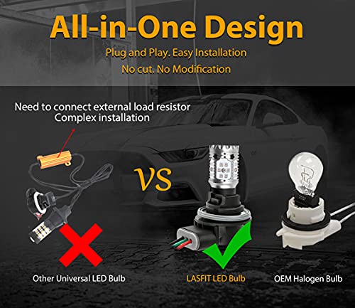 Lasfit Bright Red 3157 Led Bulb 4057 4157 3056 3057 3457 Anti Flash Canbus Ready For Automotive Brake Tail Light, Error Free (2Pcs) #TOP4