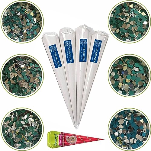 Image of Ceramic Cones & Mirror for lippan Art & Craft with Free Glue Cone, Mandana Art, Texture Art, Pottery, Liner, DIY Decorative Purposes (Pure for Sure)