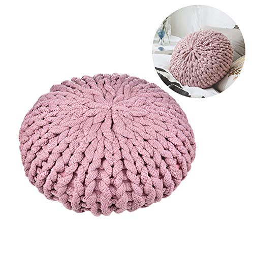 TwinkBling - Almohada decorativa tejida a mano para fotografía o sofá, diseño redondo, decoración del hogar, Rosa, 40cm/15.7in