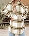 BTFBM Women's Long Sleeve Button Down Jackets Plaid Flannel Shirts Tops Casual Lapel V Neck Oversized Shackets Blouses Top (Small, Plaid Apricot)